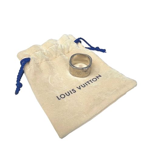 Louis Vuitton Ring Bergano Silver Monogram M62594 L Size 